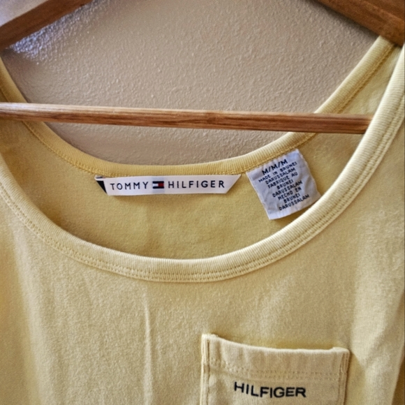 Vintage Tommy Hilfiger Light Yellow Tank Top With Pocket - Picture 3 of 3